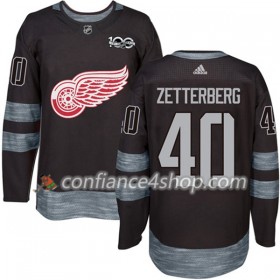 Adidas Maillot de Hockey Detroit Red Wings Henrik Zetterberg 40 1917-2017 100th Anniversary Noir Authentic - Homme